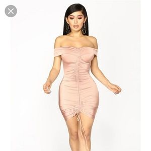 Fashion Nova Bangkok off shoulder ruched dress